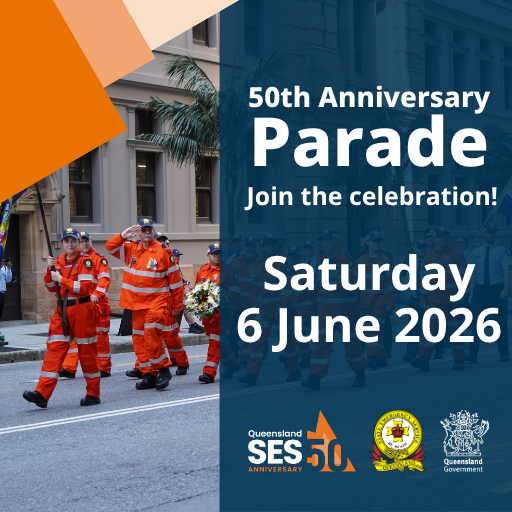 SES 50th Anniversary Parade 06 June 2026, volunteers marching.